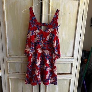 INTERMIX Red Floral Strappy Dress